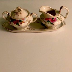 Telson China tray, creamer and sugar bowl set